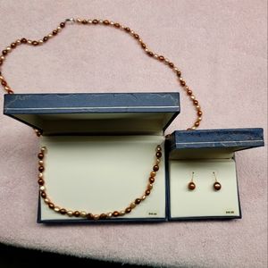 Necklace and earrings Pearls bundle